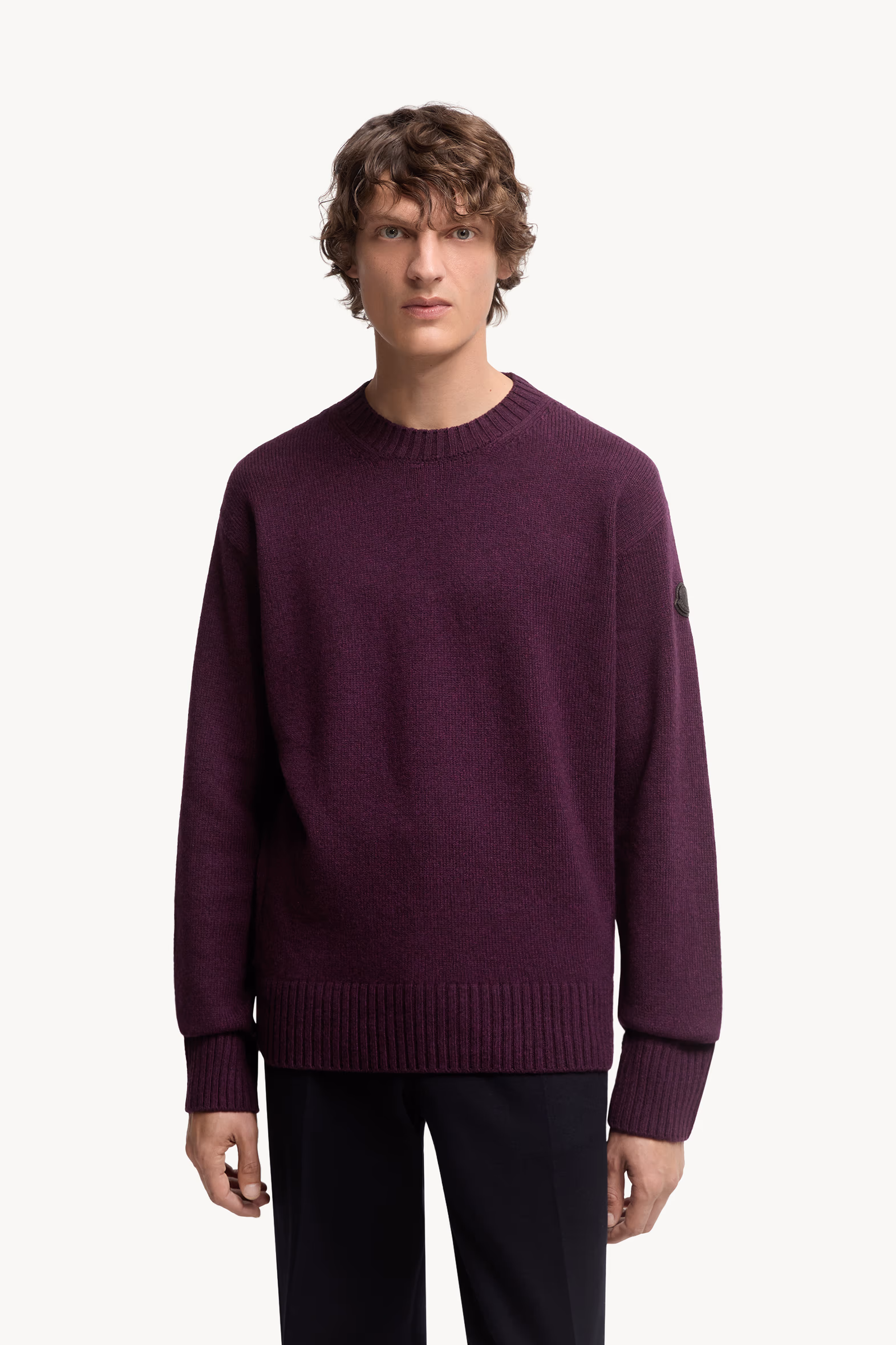 Monogram Wool & Cashmere Sweater Men Purple Moncler 3